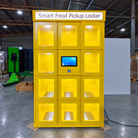 Casier intelligent de livraison de repas à usage professionnel pour restaurants, simple face, 10 portes, fenêtre transparente