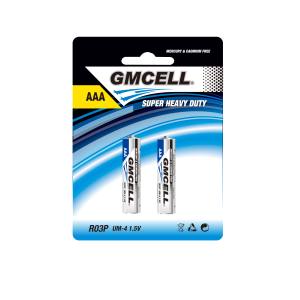 GMCELL 1.5V AAA dimensioni R03P um-4 n. 7 zinco carbonio pesante batteria a secco per torcia e orologio - Product Image 2