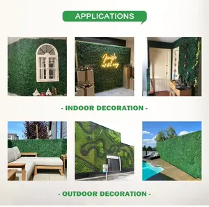 Tizen Plastic DIY 3d Anti-Uv Indoor Outdoor Decoration Fake Floral Wall Artificial Plant Grass Wall Panels