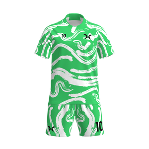 Kit <span class=keywords><strong>Calcio</strong></span> Personalizzato con Sublimazione, Design a Pennello, Completo Traspirante con Numero, Abbigliamento Sportivo - Product Image 3