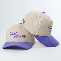 Gorra de béisbol de 5 paneles personalizada ajustable deportiva no estructurada Logotipo bordado del fabricante Punto de leopardo Oxford de pana de dos tonos