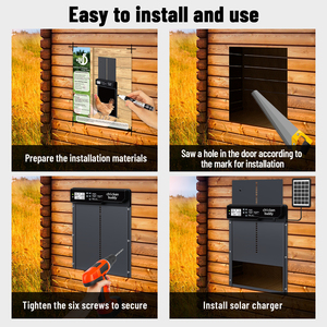 Abridor de puerta de gallinero con energía solar inteligente al por mayor HHD con temporizador de visión nocturna - Product Image 2