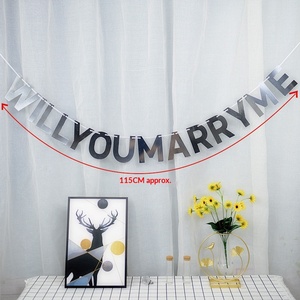 Guirnalda de Banderines de Papel Espejo con la Propuesta '¿Te Casas Conmigo?', Decoración para Boda, San Valentín, Festival de <span class=keywords><strong>Primavera</strong></span>, Adorno para la Cola del Coche - Product Image 2