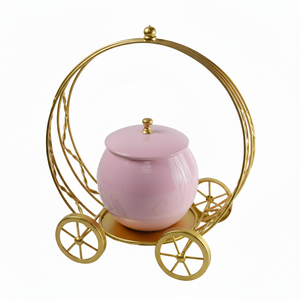 Pot à bonbons royal Pot à biscuits de stockage à domicile Pots à biscuits plaqués et peints et récipient Design en métal - Product Image 1