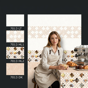 Azulejos de pared esmaltados digitales de cerámica 250x375, acabado brillante impermeable 10x15 para cocina, diseño de pasillo exterior, ladrillo refractario bajo - Product Image 1