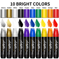 Marqueur acrylique jumbo à pointes larges de 15 mm pour l'art, les enseignes, la lettrage, le coloriage, la peinture scolaire pour étudiants sur pierre, métal, verre, tissu
