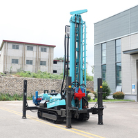 Machine de forage de puits d'eau pneumatique certifiée CE 200m 300m 500m, engin diesel avec compresseur d'air