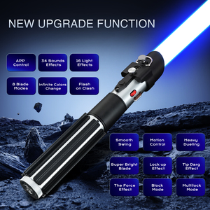 <span class=keywords><strong>Sabre</strong></span> <span class=keywords><strong>laser</strong></span> Nexussabers à lame instable et mouvement fluide, 34 sonorités, poignée métallique, bâton lumineux pour le cinéma et jouet lumineux - Product Image 5