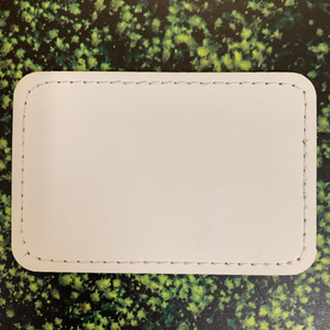 ECO <strong>Custom</strong> White Pu Leatherette <strong>Jeans</strong> <strong>Label</strong> Faux Hat Iron on Sublimation Blank Leather Patch for Hats Clothes - Product Image 4
