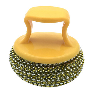Steel Wool Brush With Handle A1064 Plastic Durable Kitchen Cleaning Pad Solid Shape - Product Image 1