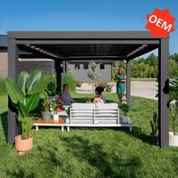 Pergola moderne en aluminium OEM avec toit à lames pour balcon, service de personnalisation du logo et de l'emballage pour clients internationaux