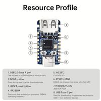 Carte de développement de microcontrôleur DFU RP2350 RP2350A/RP2350-USB-A basée sur Raspberry Pi, double architecture, avec port USB Mini pour la réparation