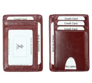 Minimalist Slim Wallet for Men with Money Clip RFID Blocking Front Pocket Leather Mens Wallets