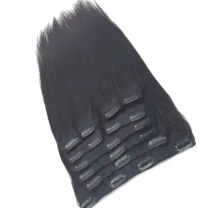 Extensiones De Grosir Natural Klip Cabello 30 Pulgadas 23Cm Del Pelo Sin Boo Tipo U Indian Jual Panas Klip Rambut Ekstensi