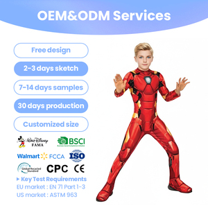 Disfraz de Iron Man para Niños, Traje Completo Rojo y Dorado con Casco y Pecho Luminoso, Disfraz de Cosplay para Fiestas Infantiles - Product Image 1