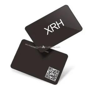 Cartão NFC de PVC para negócios em plástico RFID preto fosco UV personalizado