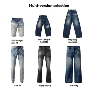 <span class=keywords><strong>Jeans</strong></span> Baggy da Uomo Blu Nero, a Vita Media, con Gamba Dritta, Ampia e Leggermente Svasata - Product Image 4