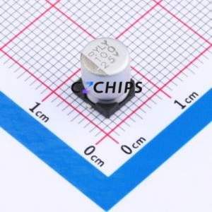 Condensateur électrolytique en aluminium SMD EMVY250ARA101MF80G, SMD, D6.3xL7.7mm 100uF 20% 25V 112mA-120Hz - Product Image 1