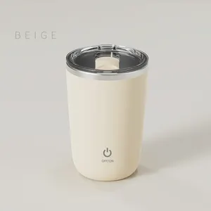Caneca de café com agitação automática em aço inoxidável, copo de café elétrico magnético para mistura automática