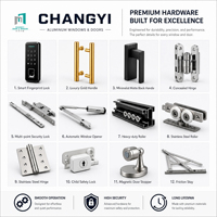 Fenêtres et portes en aluminium à double vitrage CHANGYI, fenêtre à battant en verre