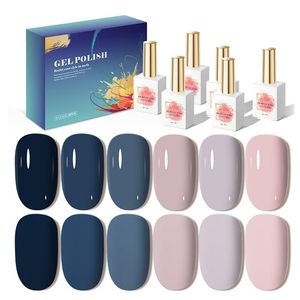 AILANUO 6 colores gelatina transparente Gel esmalte de uñas Color Rosa desnudo UV Soak Off Gel barniz Jade Nail Art Gel laca 15ml - Product Image 1