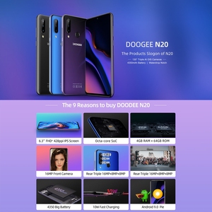 Giá Rẻ Unlocked Điện Thoại Di Động DOOGEE N20 Điện Thoại Di Động 4GB + 64GB Ba Trở Lại Máy Ảnh 6.3 Inch Android 9.0 Điện Thoại Thông Minh - Product Image 3