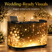 Pupitre de DJ incurvé avec écran LED, support de table, écran vidéo LED portable, écran d'affichage vidéo LED pour cabine DJ