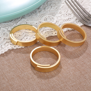 Wholesale <b>Matt</b> Black Round Zinc Alloy Wedding <b>Table</b> Napkin Ring Metal Party Gold Round Napkin Holder For <b>Table</b> Decoration - Product Image 2