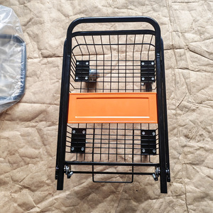 Chariot à outils pliable en maille 570x395x910mm, cadre en acier à quatre roues pour la logistique et l'approvisionnement - Product Image 3