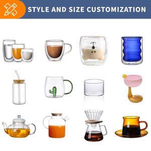 Hot Bán Thủy Tinh Borosilicate Cup Set Với Có Thể Tháo Rời Thép Không Gỉ Lọc Cho Trà Nóng Ấm Đun Nước Cà Phê Bộ Trà Thủy Tinh Bình Trà - Product Image 2