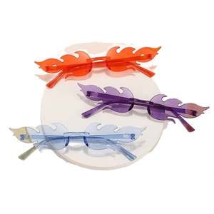 Lunettes de soleil amusantes sans monture, style punk flamme, personnalisables avec logo, pour hommes et femmes, collection 2025 – Idéales pour les fêtes et promotionnelles - Product Image 1