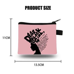 Monedero de poliéster portátil con estampado de moda, diseño de chica africana, para tarjetas de estudiante - Product Image 2