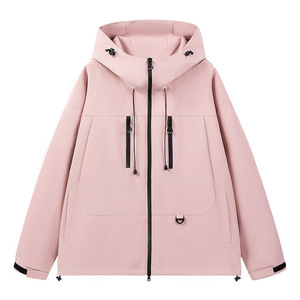 Aoyema personalizzato di alta qualità autunno inverno nuovo cappotto da donna da esterno antivento comoda <span class=keywords><strong>giacca</strong></span> ampia con cerniera con cappuccio - Product Image 5