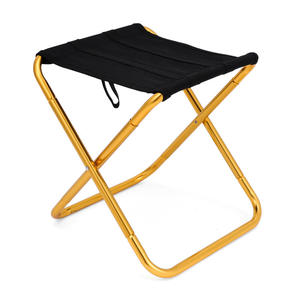 Outdoor Portable Aluminum Alloy <b>Folding</b> <b>Stool</b> Square Minimalist Design Foldable Camping Fishing Garden Chair 20x25x28cm - Product Image 3