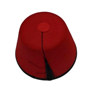 Cappello Fez Rosso per Adulti con Nappa Nera, Cappello Turco Ottomano per Halloween, Cosplay, Accessorio Unisex per Feste - Product Image 1