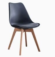 Chaise de bureau à domicile, salon, style moderne, en cuir PU, plastique PP, chaise de salle à manger, chaise inclinable en bois, nouveau design