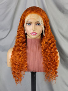 Pelucas de Cabello Humano 200% Natural de 14-30 Pulgadas # Pelucas de Cabello Liso con Frente de Encaje Transparente 13x4, Ondulado Profundo, 350 Colores - Product Image 4