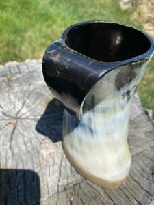 Corne à boire artisanale en buffle, écologique, polie, naturelle, pour bière et vin, idéale pour bars, hôtels, maisons - Prix le plus bas - Product Image 2