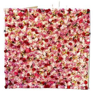 Valar Rouge Rollup Fond Artificiel Coloré Céramique Fleurs Fleur Mur Toile de Fond 7D Avec Verre Fleur Vase Mur - Product Image 1