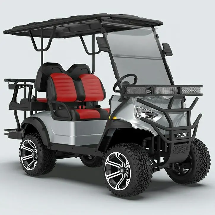 Borcart Eigenmarke 4-Sitzer-Golfwagen 48 V KDS Motor elektrisch angetriebener Golfwagen Golf-Knopfwagen mit Curtis