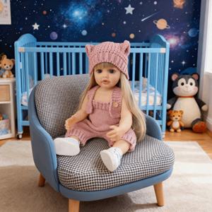 22インチの柔らかいシリコンビニール製、リアルなリボーンドール、かわいい幼児の女の子モデルのおもちゃ、教育的なギフト - Product Image 1