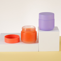 Bouteille de complément alimentaire en verre à fond rond de 100 ml et 150 ml, dégradé orange énergétique, couvercles de luxe or, emballage de vitamines à large ouverture
