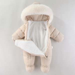 Infants Winter Ski Suit Newborn Jumpsuit High Quality Baby Bear <b>Hoodie</b> Solid Outerwear - Product Image 3