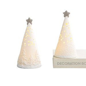 Máy tính để bàn nhỏ gốm giáng sinh trang trí cây LED thắp sáng cây gốm - Product Image 4