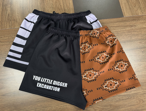 Sublimation personnalisée en gros équestre australien origine aztèque vichy course de chevaux drapeau personnalisé camion footy Shorts avec poches - Product Image 5