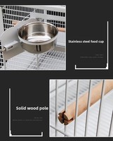 Cage à oiseaux extra-large en fer forgé pour perroquets, volière métallique de luxe pour ara, perroquet gris, cacatoua, cage spacieuse et durable