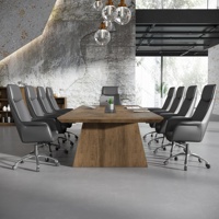 Moderne BIFMA passé 10 personnes table de conférence avec boîte de sortie de câble