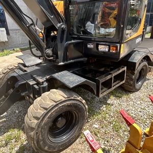 Miniexcavadora original, equipo de construcción Hyundai HX60pro, excavadora de ruedas usada a la venta - Product Image 5