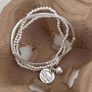 Pulsera de plata de ley S925 de tres capas con dije de perla para mujer, joyería de regalo - Product Image 3