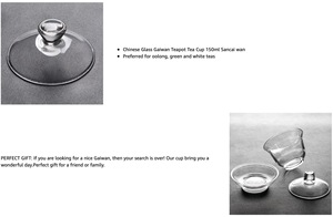 <span class=keywords><strong>Gaiwan</strong></span> en verre borosilicate 200 ml, tasse à thé avec couvercle et soucoupe, ensemble de thé Kungfu - Product Image 4